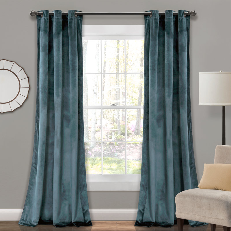 Paire de rideaux isolants Prima Velvet, Bleu Ardoise, l 38 po x L 108 po