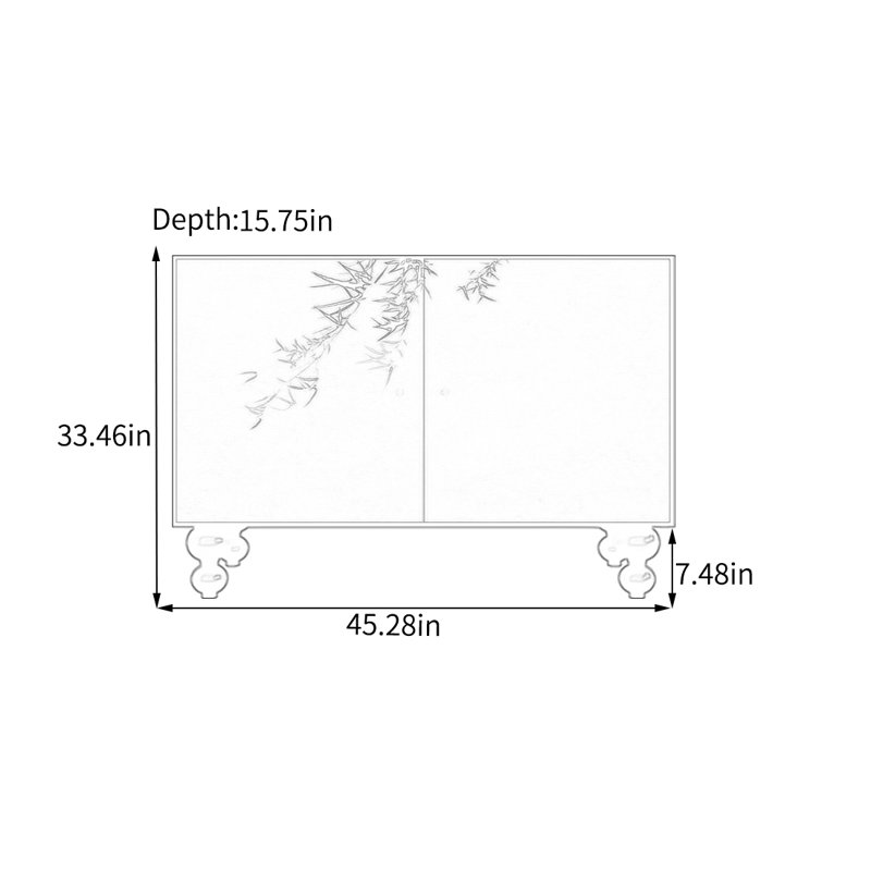 Armoire décorative à deux portes en pin massif