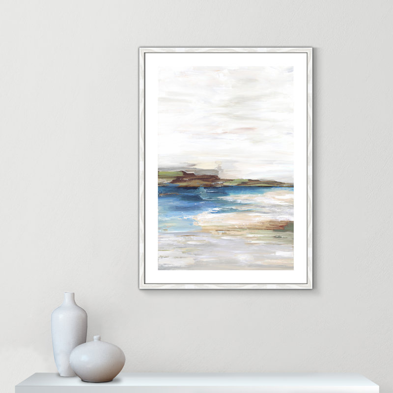 Terres éloignées II - reproduction de cadre photo, H 35,5 po x l 25,5 x P 0,75 po, Papier encadré blanc
