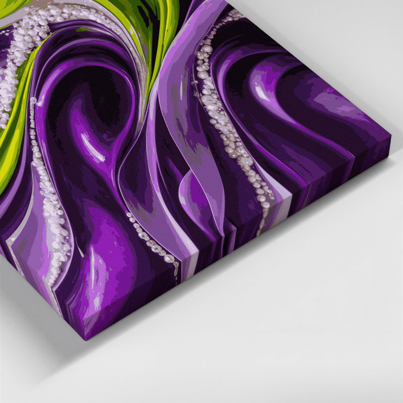 «Lyrical Abstraction 55», art mural sur toile mauve, H 12 po x l 18 po