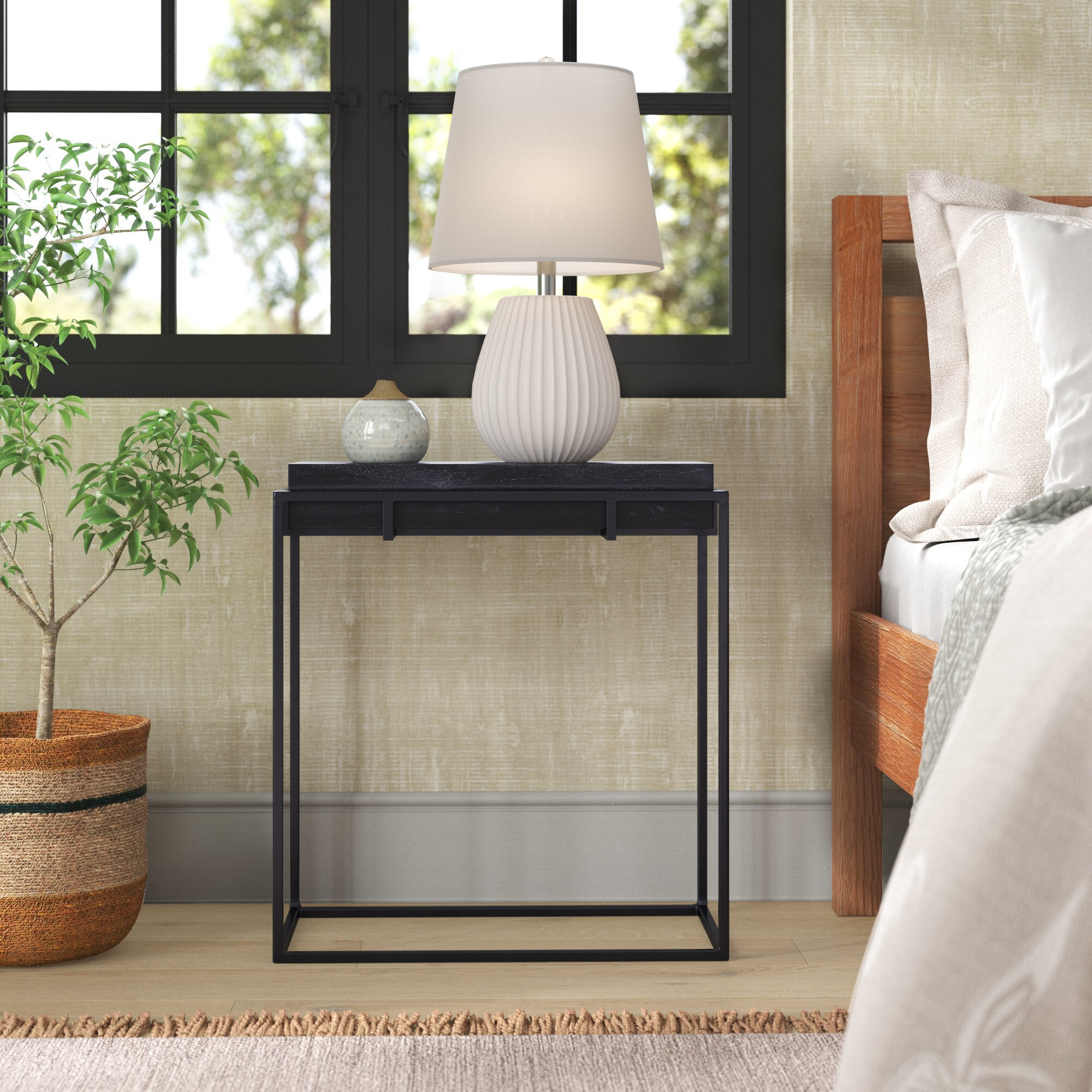 Leonida Rectangular Iron End Table 