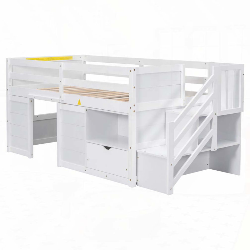 Storage Bed Frame With Drawers, White