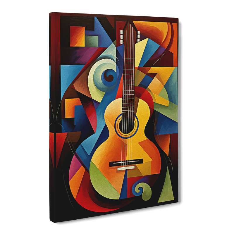 Guitar Cubism No.3 - No Frame Print, 60cm H x 40cm W x 3cm D