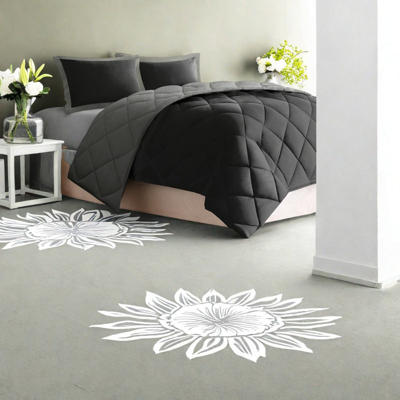Ensembles de literie en polyester hypoallergénique réversible pour le confort de la maison
