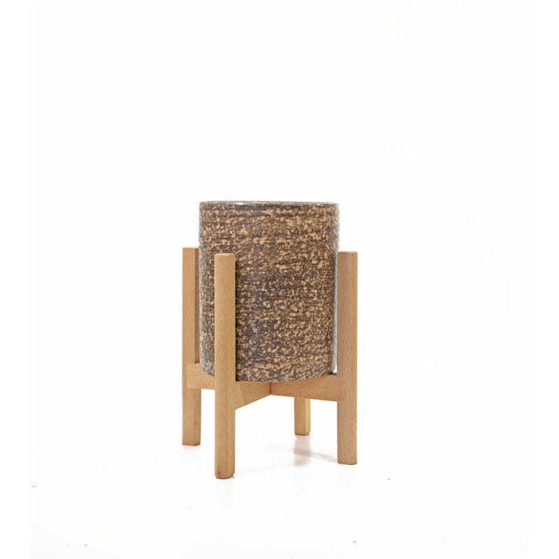 Pot de fleurs en bois, Brun rustique / naturel, H 5,7 po x l 5,5 po x P 5,5 po