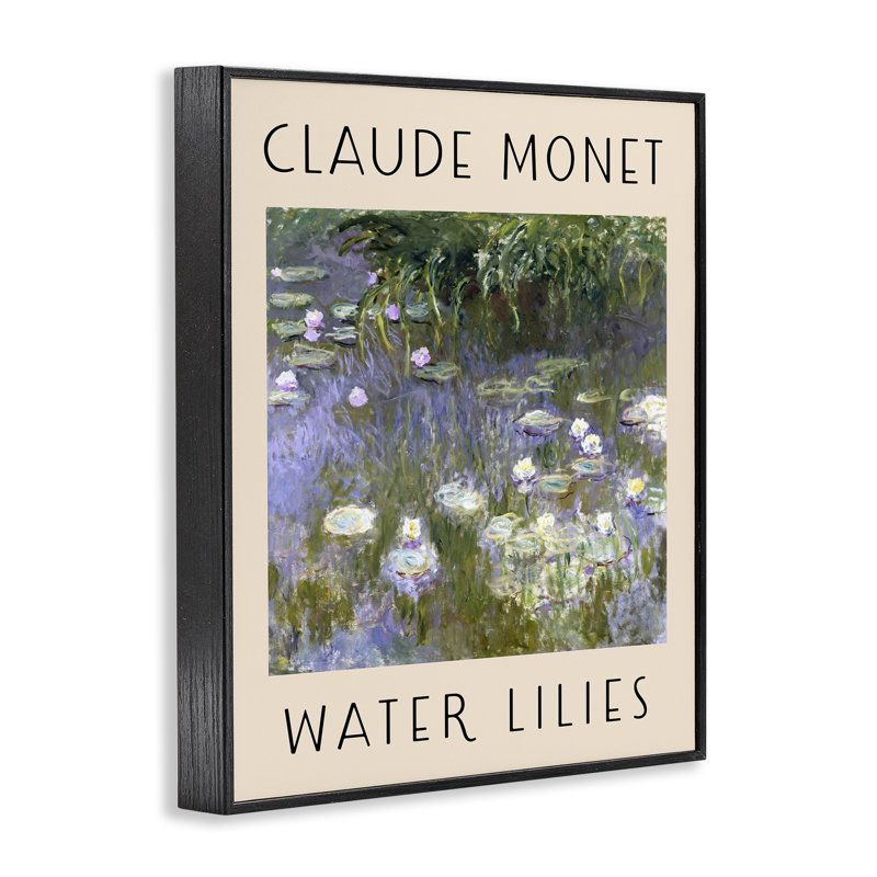  «Classic Monet Water Lilies», estampe numérique encadrée par Daphne Polselli, H 14 po x l 11 po, Giclée encadrée noir minuit