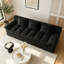 Chaise longue 71 po en velours côtelé noir 71 po, canapé 2 places avec 3 coussins et poches latérales pour la chambre à coucher, le bureau, aucun assemblage requis-133734542