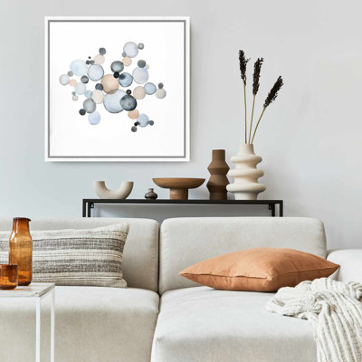 Grayish Bubbles Abstract Canvas | Bedroom Wall Art Decor