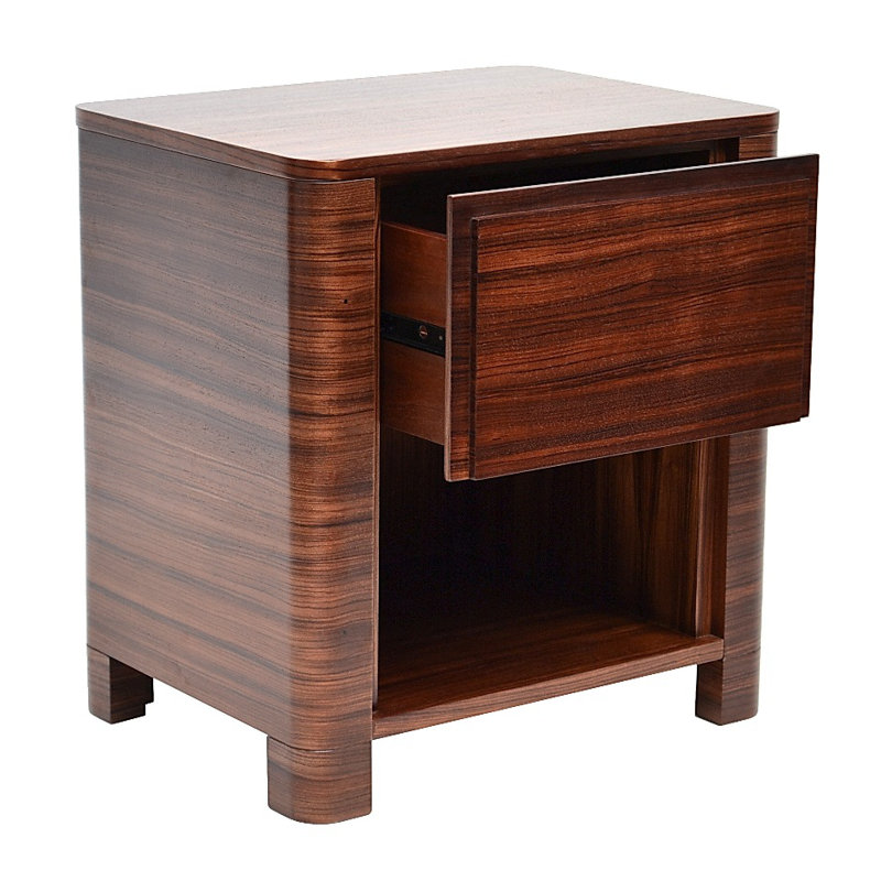 24 " W Solid Wood Nightstand, Zebrano