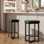 Tabourets de bar de 61 cm (24 pouces) de hauteur comptoir, tabourets modernes en métal et similicuir avec base robuste en forme de X et assise imperméable pour îlot de cuisine, salle à manger et pub-1226770022