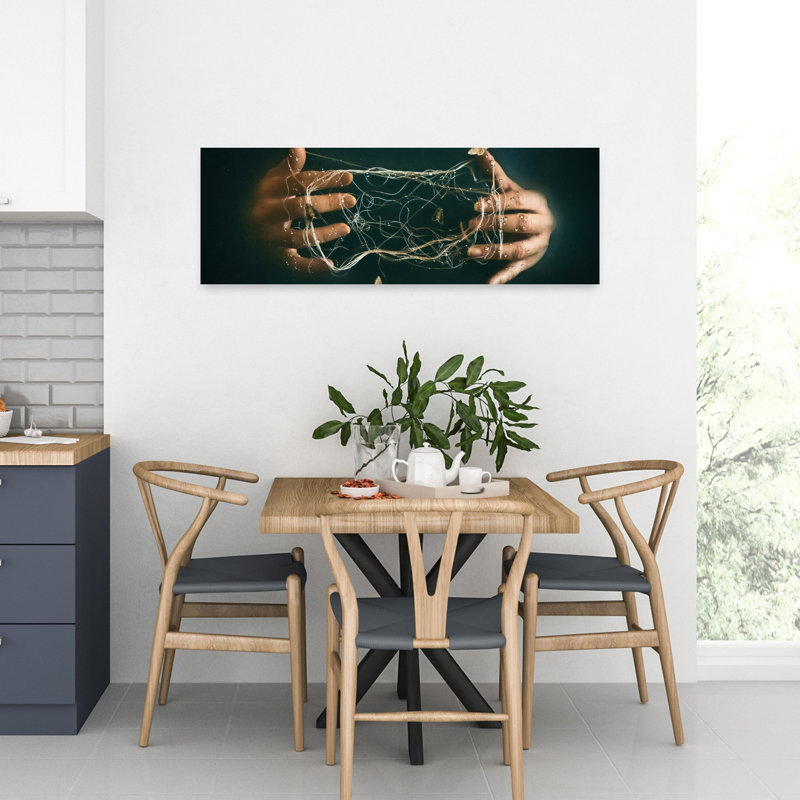 Ethereal Hands Moths Web Delicate Dreamy Ethereal Moth Spider Nature Wall Art, 12" H x 36" W