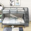 Lit superposé simple au-dessus de double en bois avec escalier de rangement Jovie-812552592