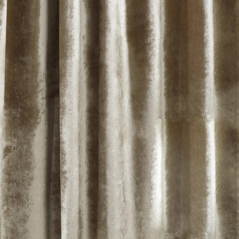 Rideau simple extra long et extra large en velours brillant de luxe, Beige, L 100 po x L 132 po