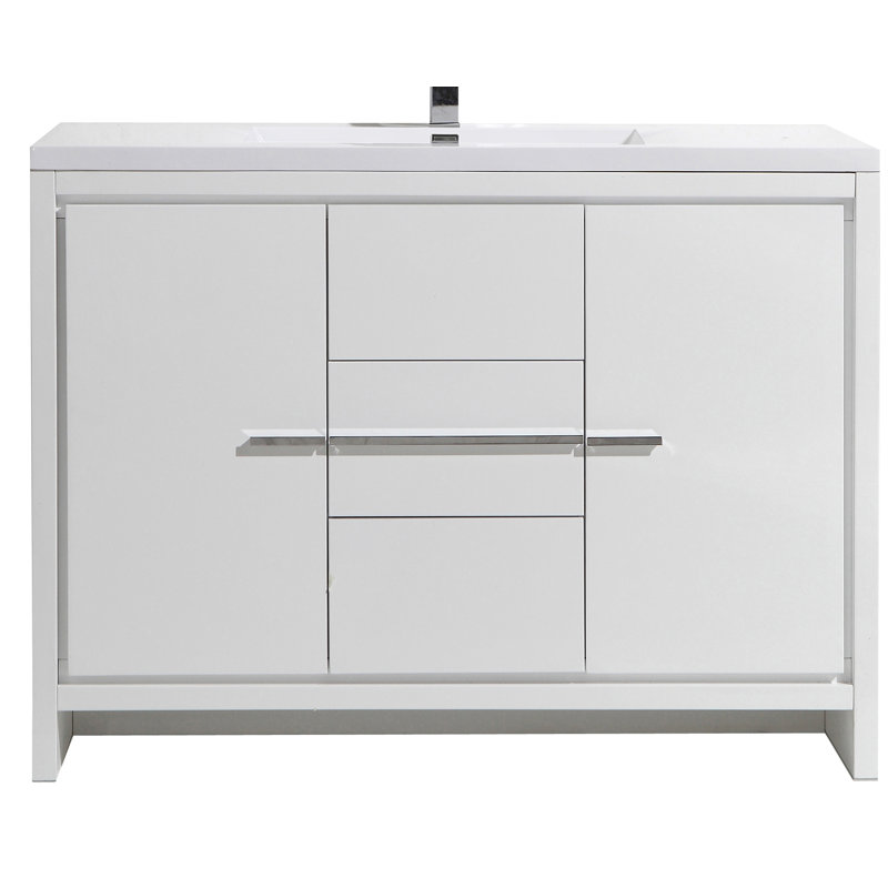 Lefebvre 47" Single Bathroom Vanity Set, Gloss White