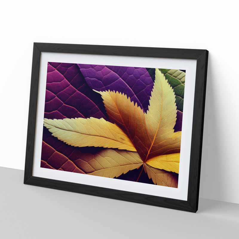 Legendary Autumn Leaf - Single Picture Frame Print, Black Framed, 46cm H x 64cm W x 2cm D
