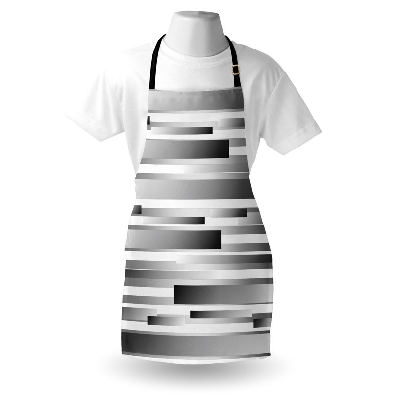 Tablier géométrique East Urban Home unisexe, régulier moderne, taille adulte, gris foncé