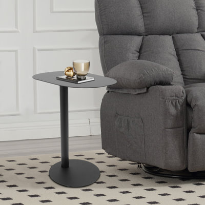 C-Shaped Metal Side Table Couch End Table