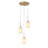 3-Lamp white gold adjustable glass pendant light