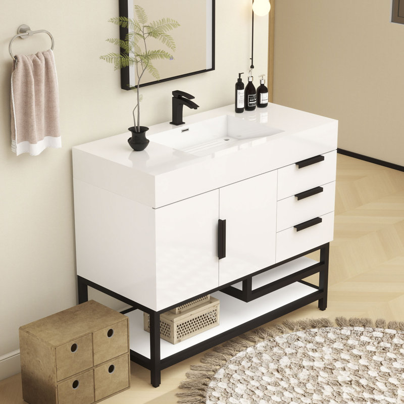 Ensemble de meuble-lavabo simple l 42 po, Blanc