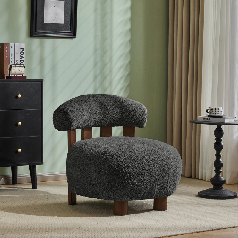 Modern Bouble Fabric Accent Chair, Gris foncé