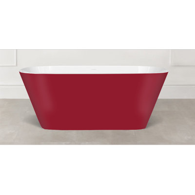 Painted Vetralla 58-3/4" X 29-2/8" Freestanding Soaking Bathtub In Volcanic Limestone With No Overflow Hole