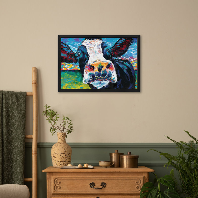 «Curious Cow II» par Carolee Vitaletti, H 16 po x l 24 po