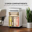 HOMCOM 2-Tier Printer Stand with Storage and Wheels, White