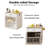 Modern Farmhouse Extendable Kitchen Island with Built-in Power Outlets, Faux Marble Top, Side Storage Shelves, and Wine Glass Rack-1699513380