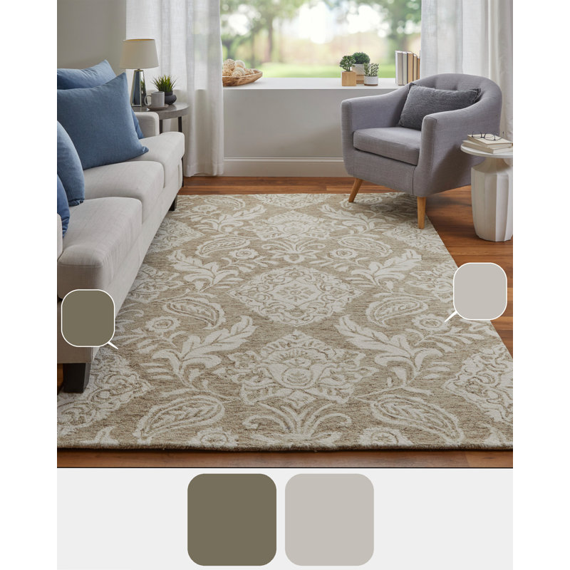 Armando Performance Damask Indoor Rug, Rectangle 10' x 14'