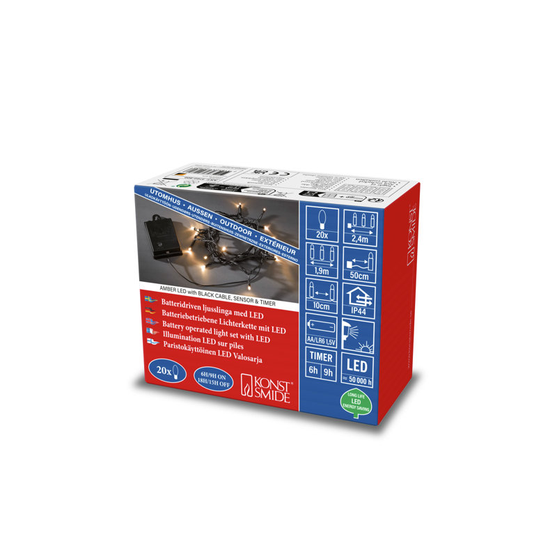 240cm 20 - Bulb String Light, Black