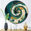 Horloge murale en métal bleu foncé et spirale dorée II-93382911