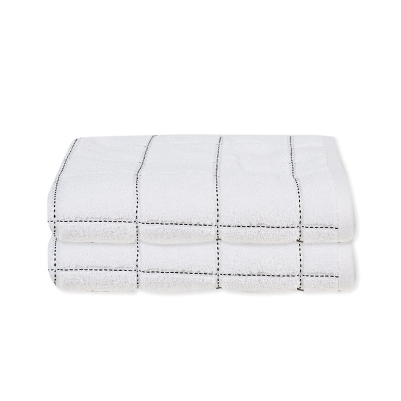 Ensemble de 4 serviettes 100% coton Amaarah, Blanc, Bath Towels - 2 Pack