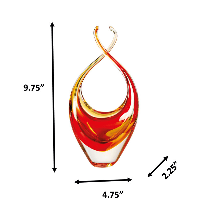 Sculpture en verre d'art artisanale « Étreinte du coucher du soleil »
