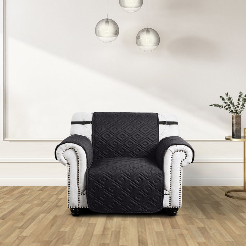 Box Cushion Sofa Slipcover, Black