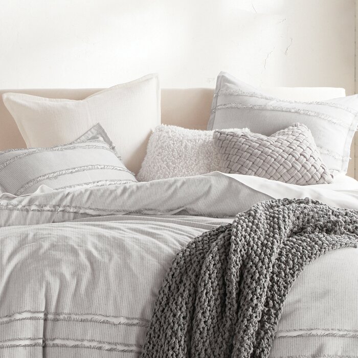 DKNY Pure Fringe Stripe Duvet Cover Set & Reviews | Wayfair