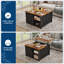 Table basse carrée relevable avec rangement, 80 cm (31,5 po), noire
