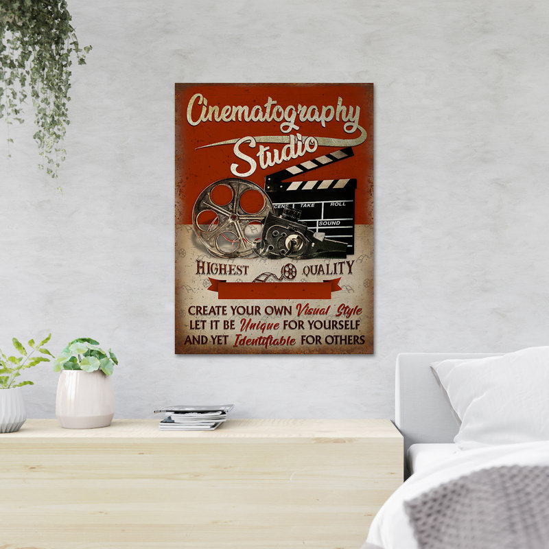 Filming Equipment - Cinematography Studio Highest Quality Create Your Own Visual Style Let It Be Unique For Yourself - 1 Piece Rectangle Graphic Art Print On Wrapped Canvas
