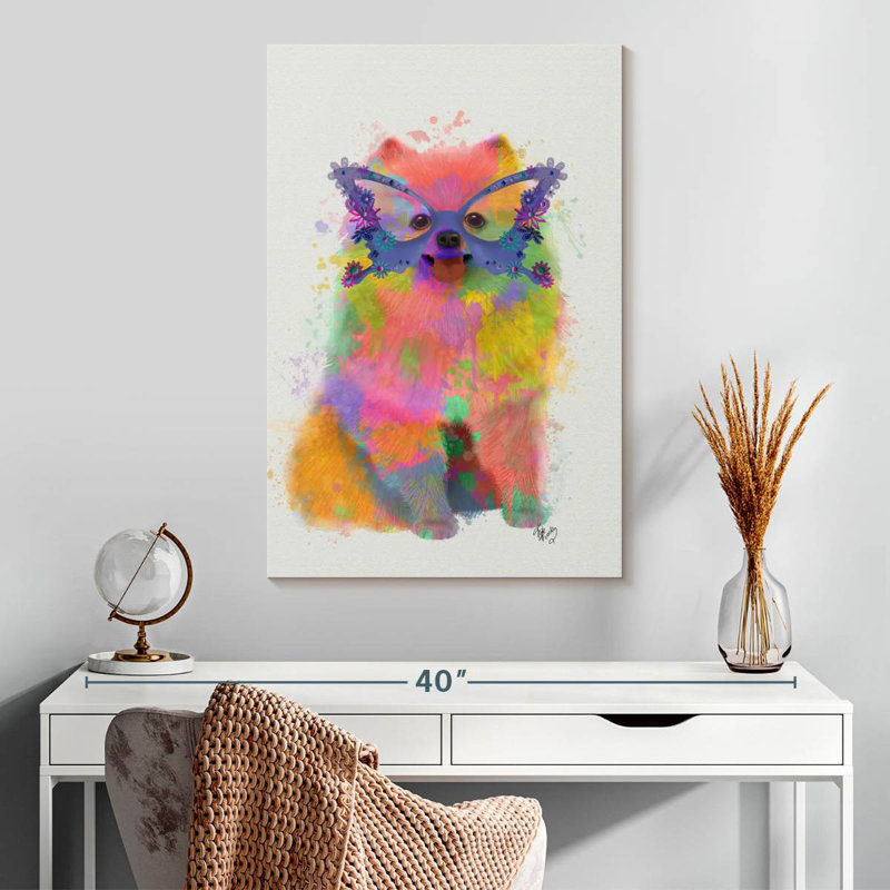 Brampt Rainbow Splash Pomeranian, 30" H x 20" W