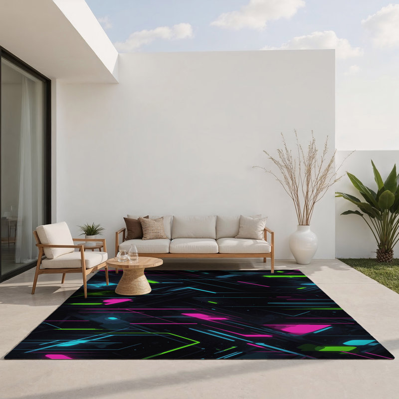 Tapis intérieur et extérieur Luminous Spark, Rectangle 5 pi x 7 pi