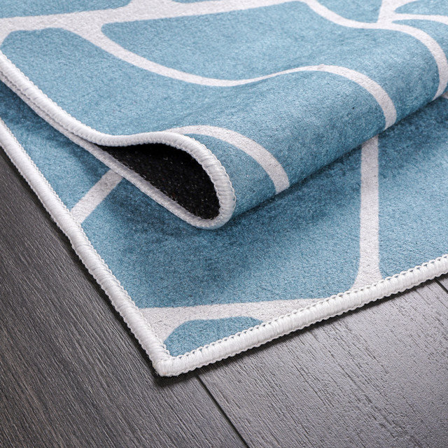 Tapis de couloir antidérapant et lavable - Tapis de lessive 20 x 59 pouces 70% coton, Bellisimo turquoise