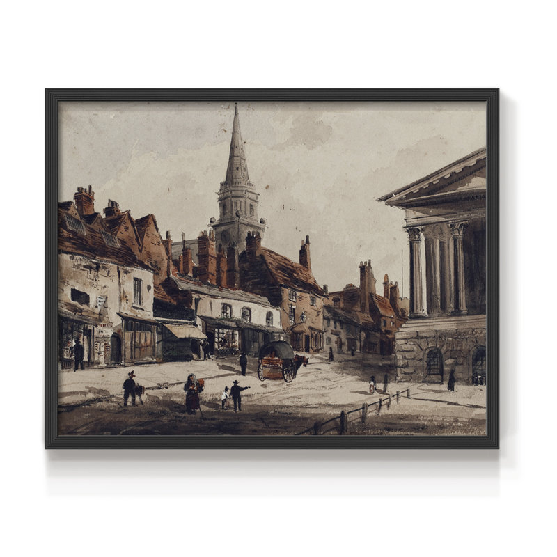 Paysages rétro-CLxx - reproduction encadrée, H 11 po x l 14 po, Noir