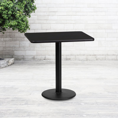 Carrus Rectangular Laminate Dining Table Top with Round Base by Flash Furniture