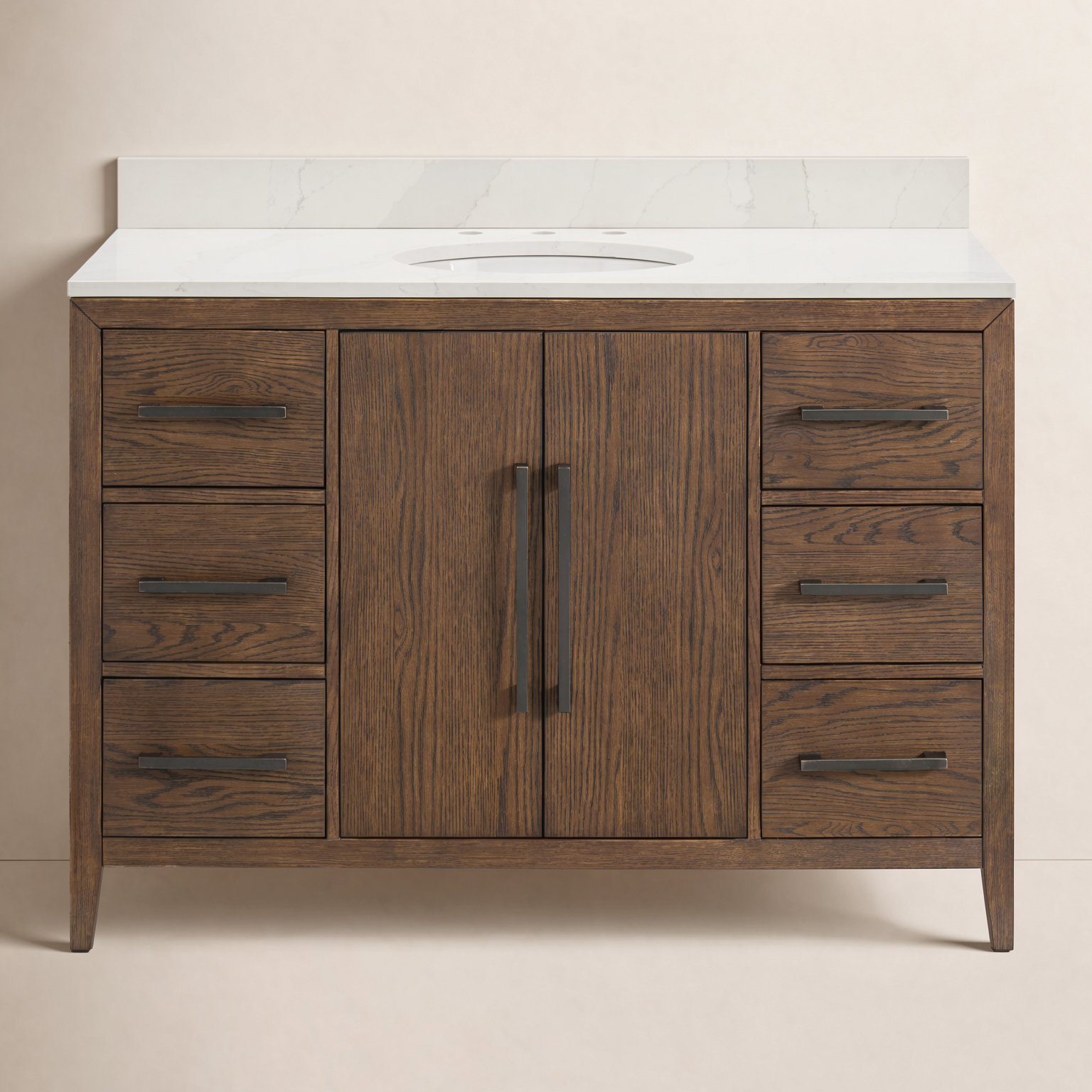 Alsup 48'' Single Bathroom Vanity, Enhanced Brown Oak
