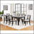 Centera Grey and Black Rectangular Dining Table with Extension Leaf for Versatile and Elegant Dining