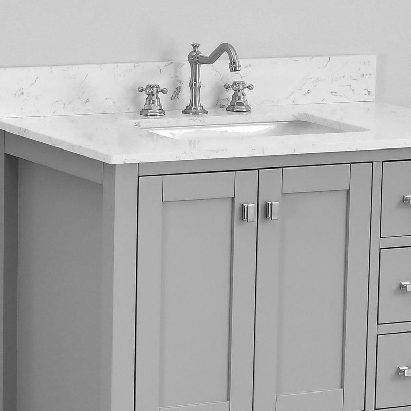 Meuble-lavabo simple 42 po Cholena, Gris