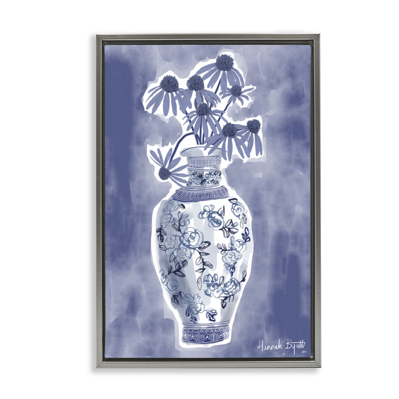 Cadre flottant chinoiserie avec yeux Susans, design par Hannah Byatt, Cadre flottant gris lustré, H 25 po x l 17 po