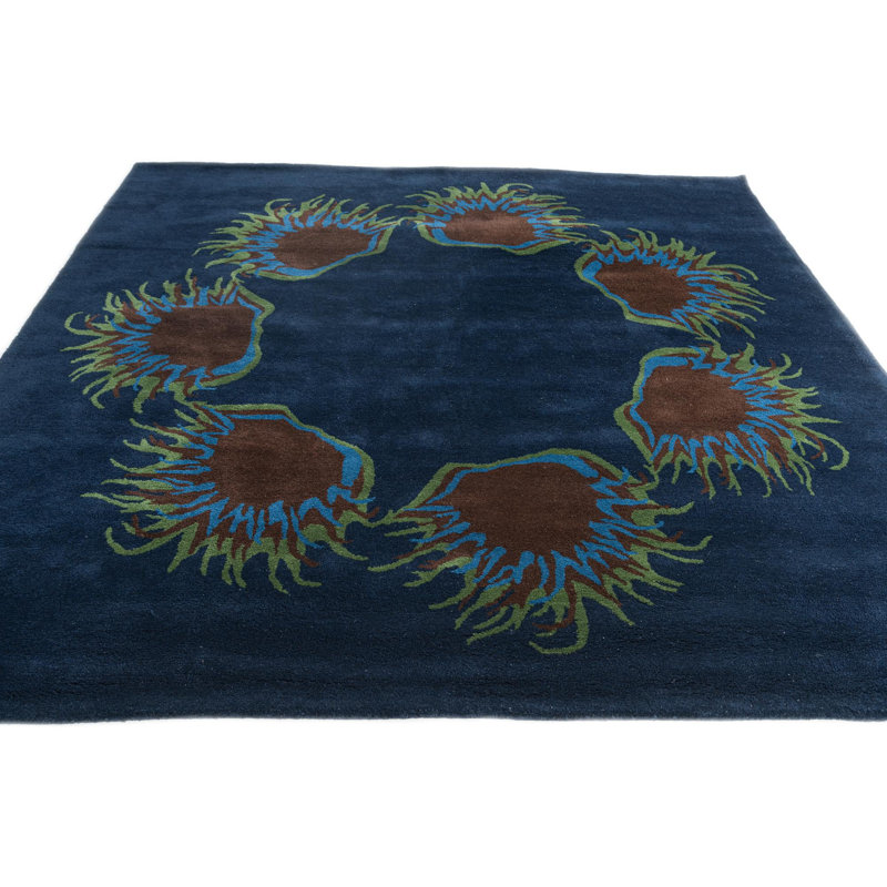 Tapis carré bleu marine Noell