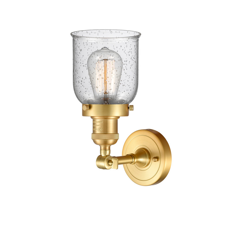 Appliquee à bras 1 lumières bell Norberto, Or satiné, Grainé