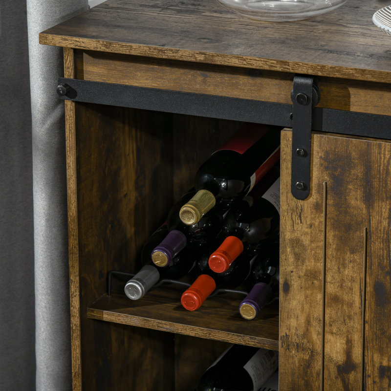 Armoire à vin industrielle avec porte de grange coulissante