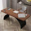 Bureau rectangulaire en fer massif noyer clair-360110946